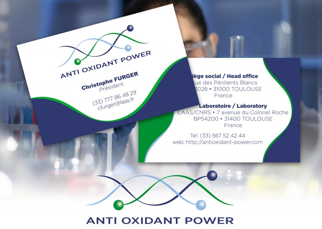 logo AOP Anti Oxidant Power, carte de visite