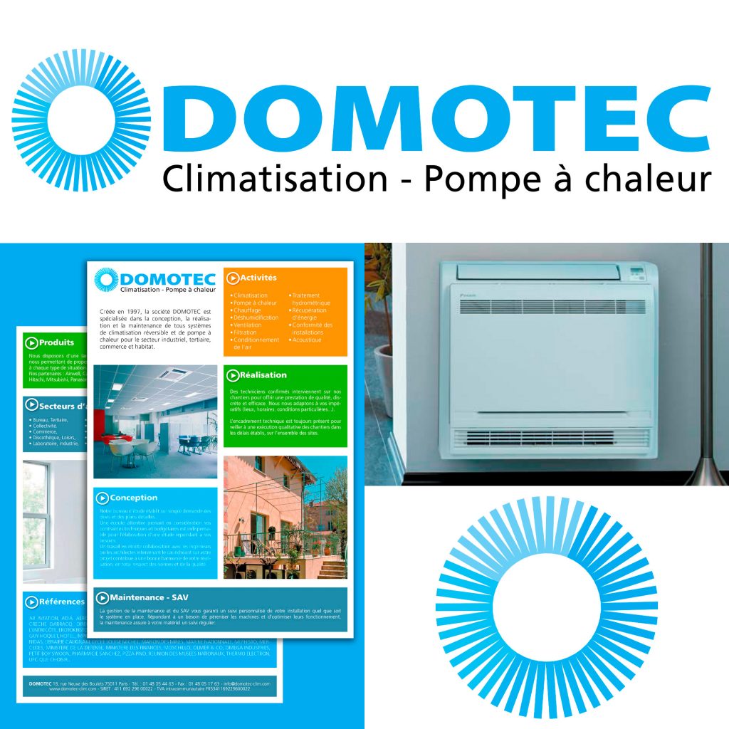 logo Domotec, plaquette, climatisation