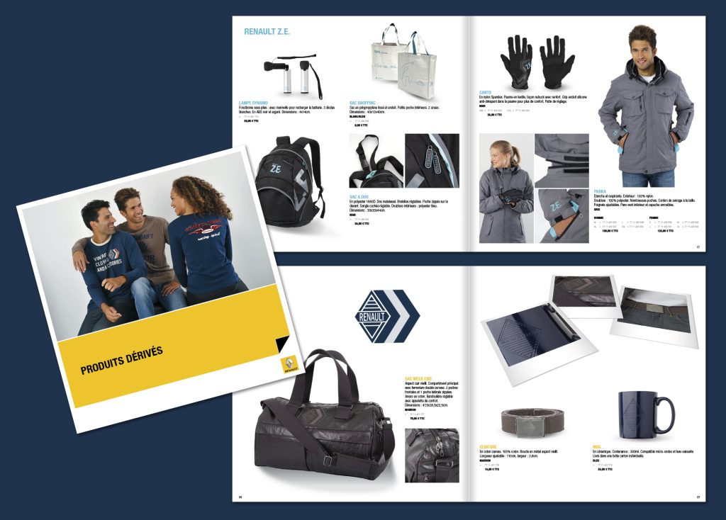 catalogue Renault, Renault ZE : produits dérivés, textile, bagages, goodies